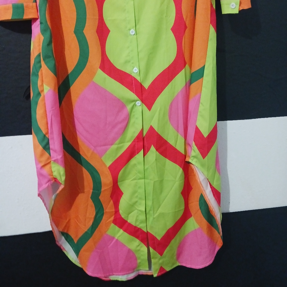 NEW Women Multicolor casual buttoned maxi dress - Picture 6 of 13